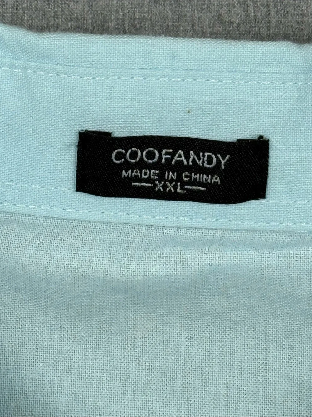 COOFANDY Cotton Henley Shirt Men’s XXL Light Blue Casual Coastal